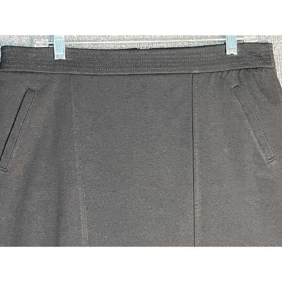 Liz Claiborne Mini Pencil Skirt High Waisted Back Slit Stretch Black Womens 8 - Picture 2 of 11